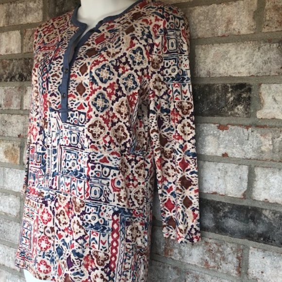 RALPH LAUREN PULL OVER TOP SOUTHWESTERN PRINT - Picture 2 of 8